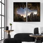 Natthimmel i grotta - Tavla i två delar