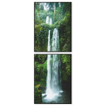 Exotiskt vattenfall - Tvådelad tavla på höjden