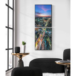 Abstrakt stadskärna - Tvådelad tavla på höjden