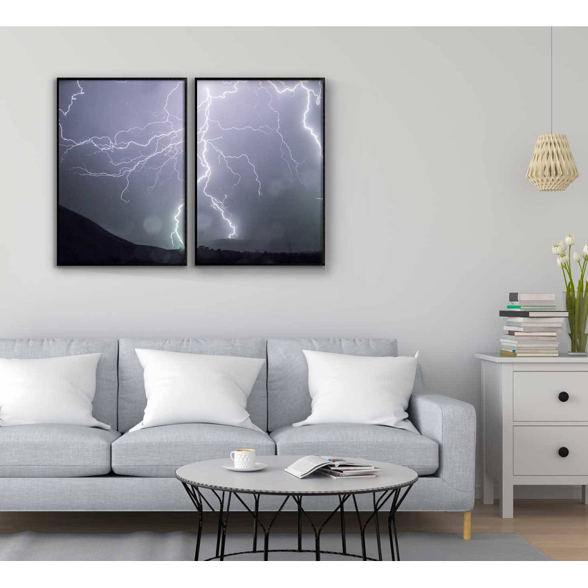 Blixt och åska - Uppdelad tavla