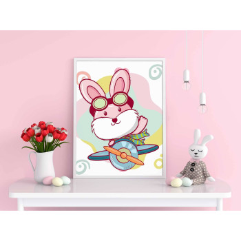 Happy rabbit pilot - Kids room poster