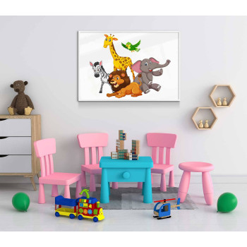 Happy animals - Colorful kids room poster 40x50 cm