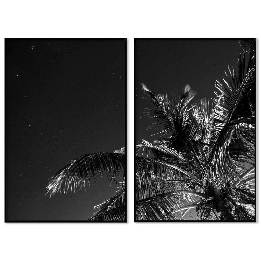 Palmträd & stjärnklar himmel - Tvådelad poster