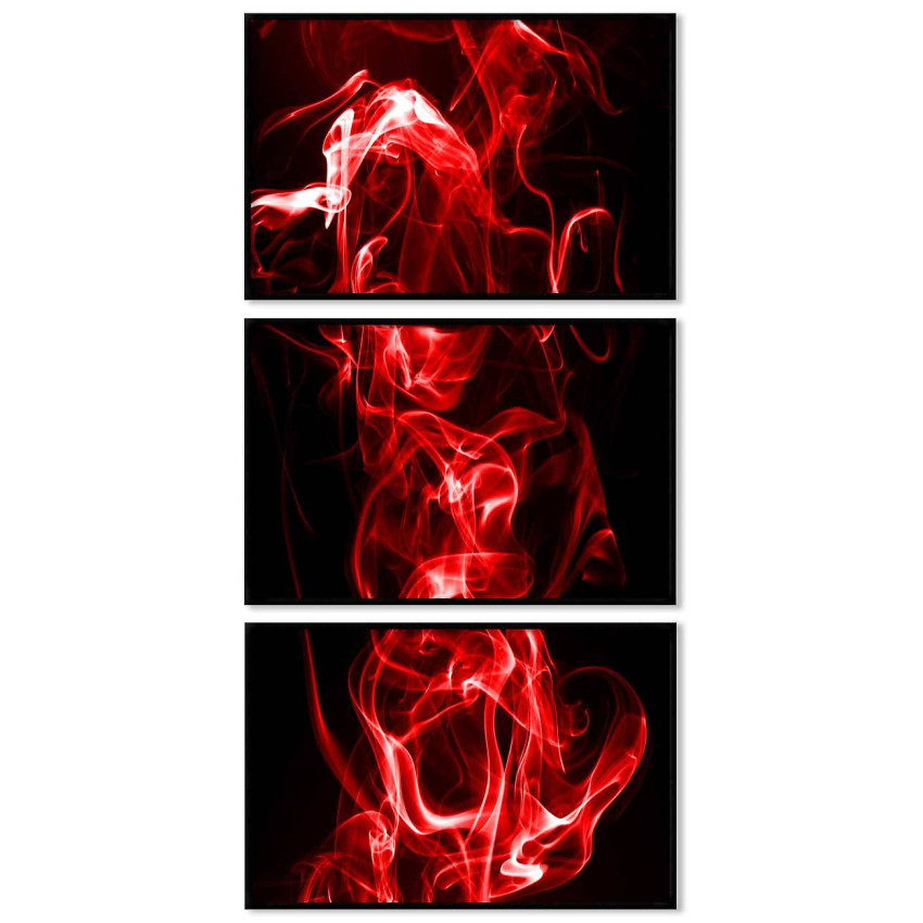 Red flames - Three piece poster