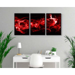 Red flames - Three piece poster