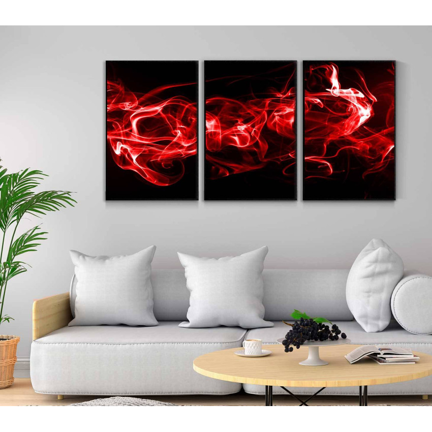 Red flames - Three piece poster