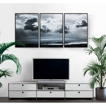 Himmel fylld av moln - Stort posterset i tre delar