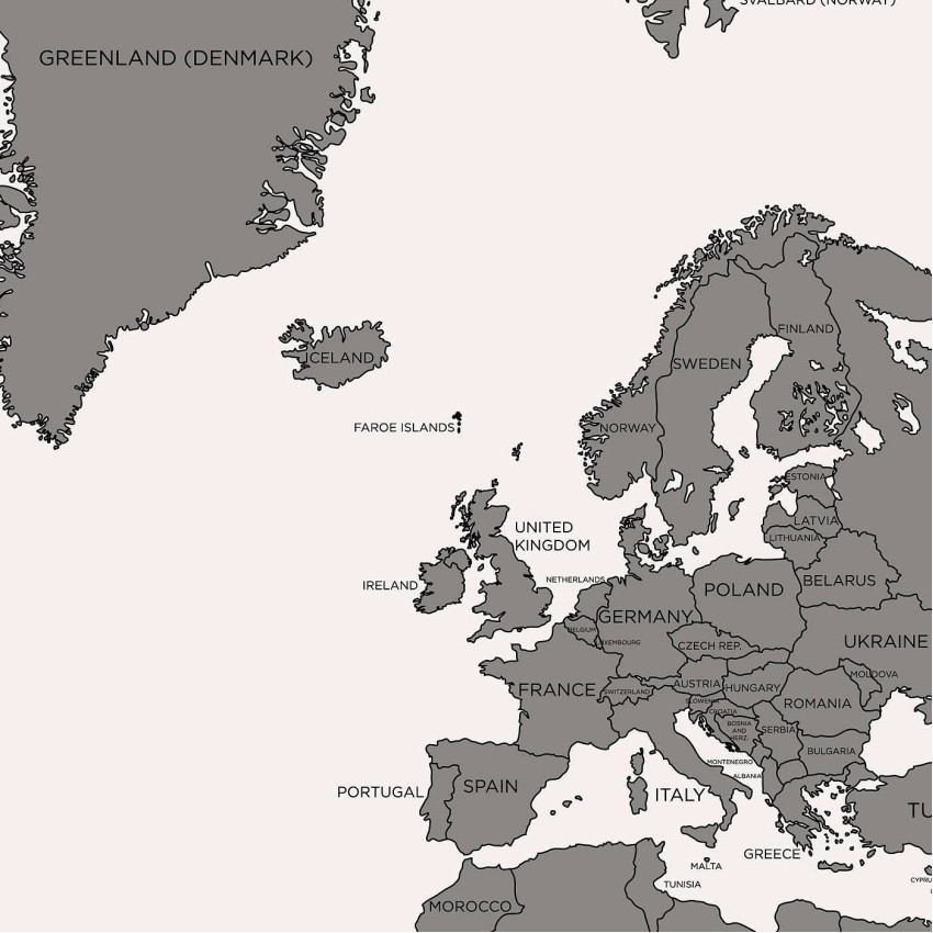 Modern map of the world - Trendy poster