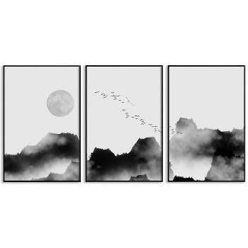 Naturlandskap illustration - Posters i tre delar