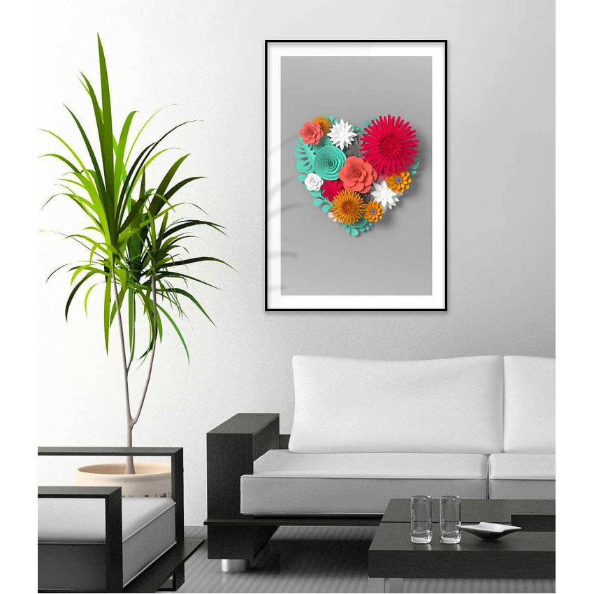 Heart made of flowers - Simple Poster