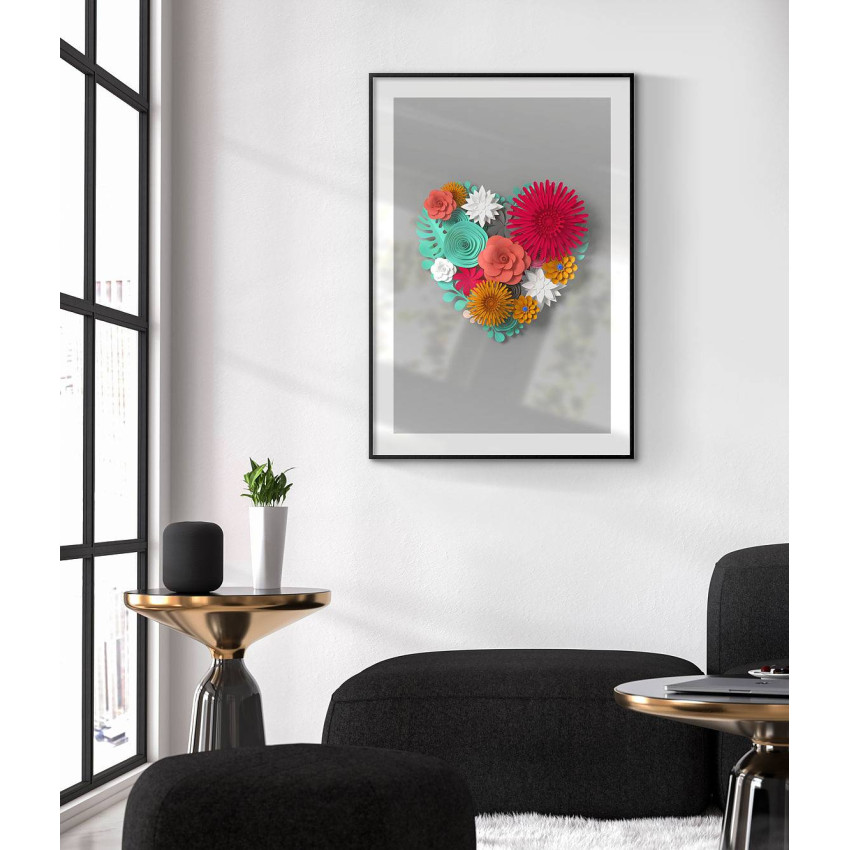 Heart made of flowers - Simple Poster