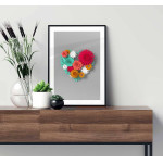 Heart made of flowers - Simple Poster