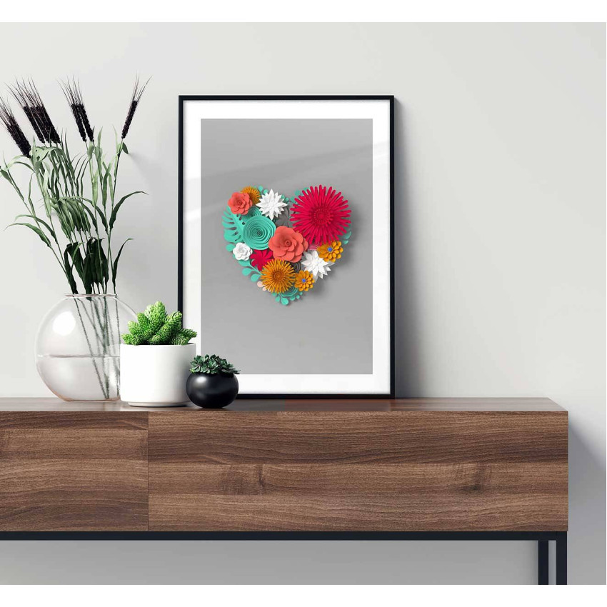 Heart made of flowers - Simple Poster