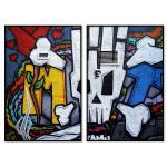Graffiti abstract skull - Poster in two pieces