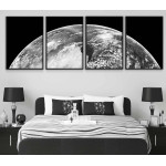 Jorden från rymden - Panorama tavla i fyra delar