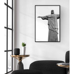 Jesus statue - Black and white poster