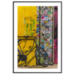 Bike and yellow wall - Urban street poster