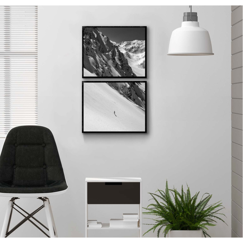 Svartvitt bergsmotiv - Uppdelad tavla