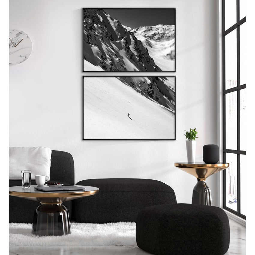 Svartvitt bergsmotiv - Uppdelad tavla