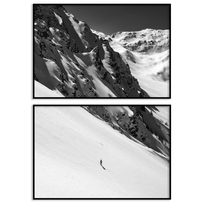 Svartvitt bergsmotiv - Uppdelad tavla