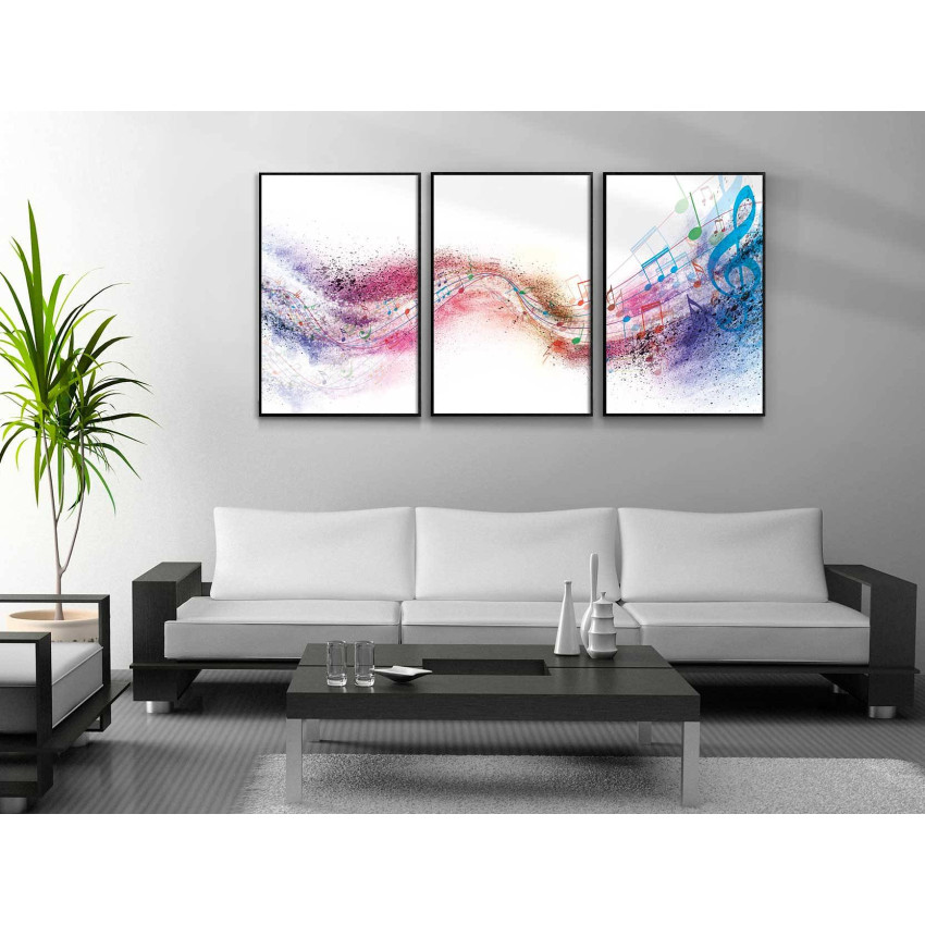 Abstract colorful music notes - Three piece poster