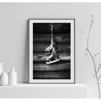 Retro skridskor - Svartvit sport poster