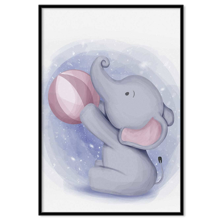 Baby elephant playing - Simple kids poster