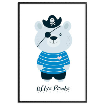 Pirat Teddybjörn - Söt blå barntavla