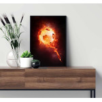 Soccer ball in flames - Cool sports poster A3