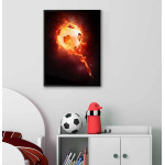 Soccer ball in flames - Cool sports poster A3
