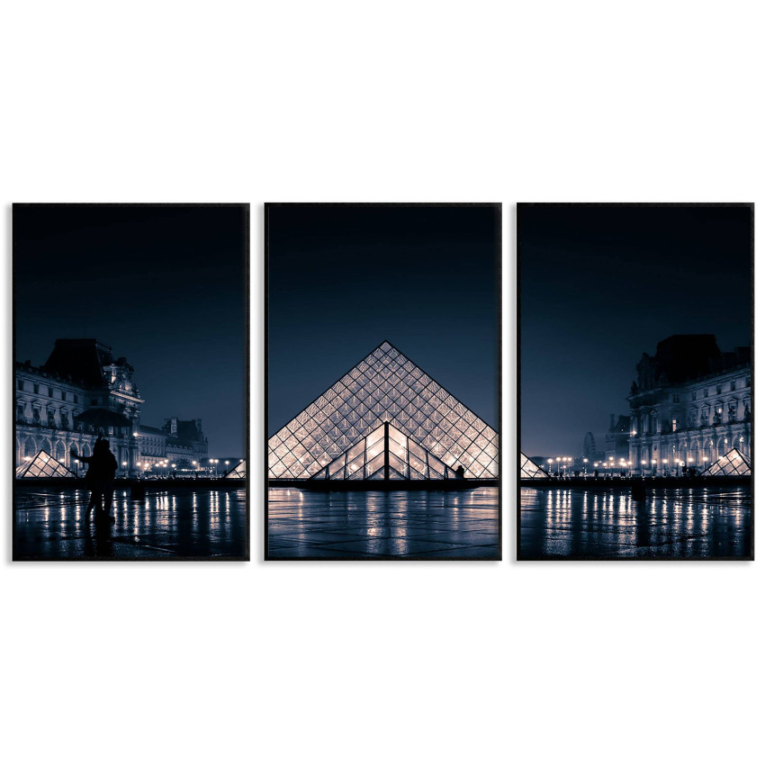 Louvre Glas Pyramid - Tavla i tre delar