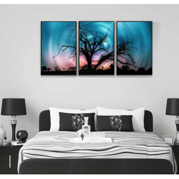 Magisk natur - Färgstark tavla i tre delar