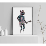 Electro music cat - Poster