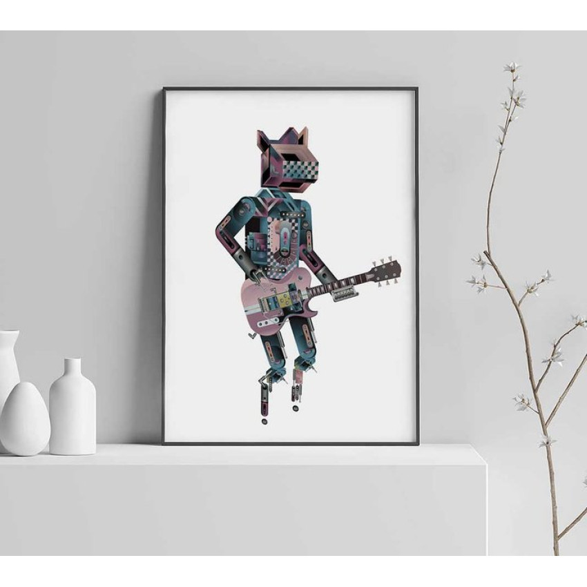 Electro music cat - Poster