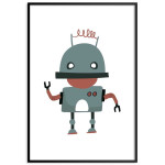 Glad grön robot - Simpel barnposter
