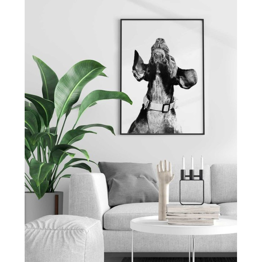 Abstract doggy - Black and white poster