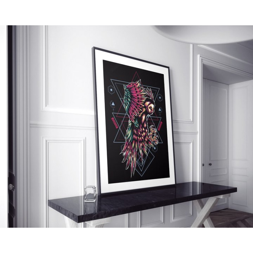 Geometric owl - Abstract poster