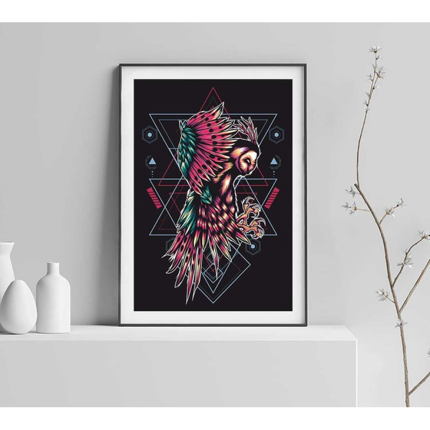 Geometric owl - Abstract poster