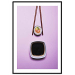 Sushi chopsticks - Simple purple food poster