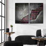Pink bricks - Poster in two pieces