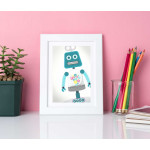 Rolig robot - Simpel turkos poster