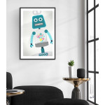 Rolig robot - Simpel turkos poster