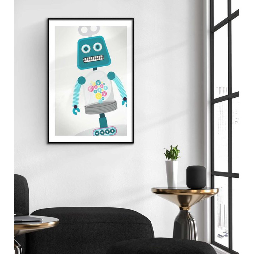 Rolig robot - Simpel turkos poster