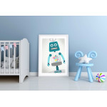 Rolig robot - Simpel turkos poster