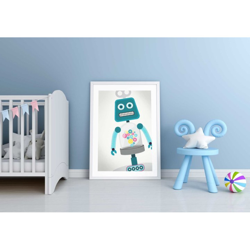 Rolig robot - Simpel turkos poster