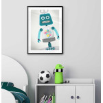Rolig robot - Simpel turkos poster