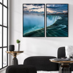 Niagarafallen - Uppdelad tavla i turkost