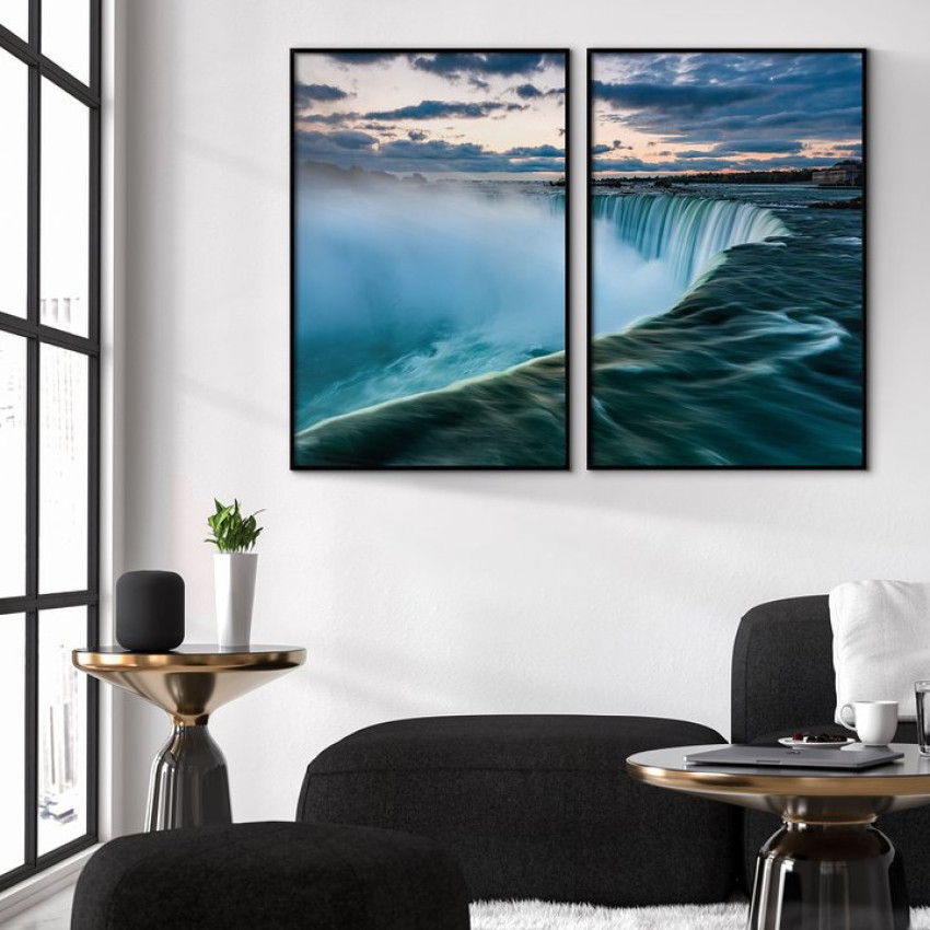 Niagarafallen - Uppdelad tavla i turkost