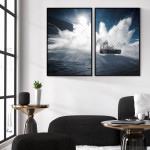 Snowboard och snö - Uppdelad sport tavla