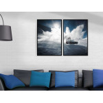 Snowboard och snö - Uppdelad sport tavla